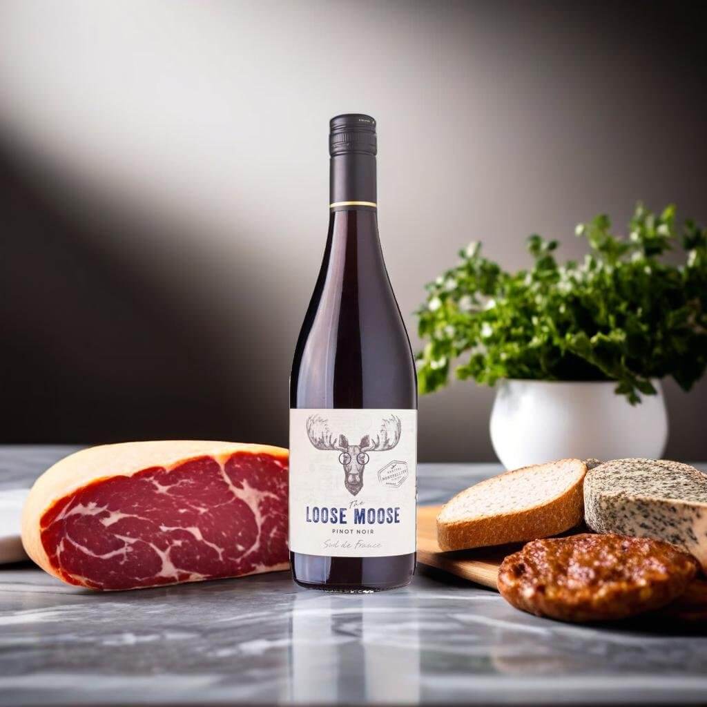 A product Standing on a marble kitchen table, charcuterie, bright, product photography